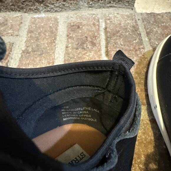 STRAUSS + RAMM Mens Leather Sneakers Black Size 12 - Picture 11 of 16